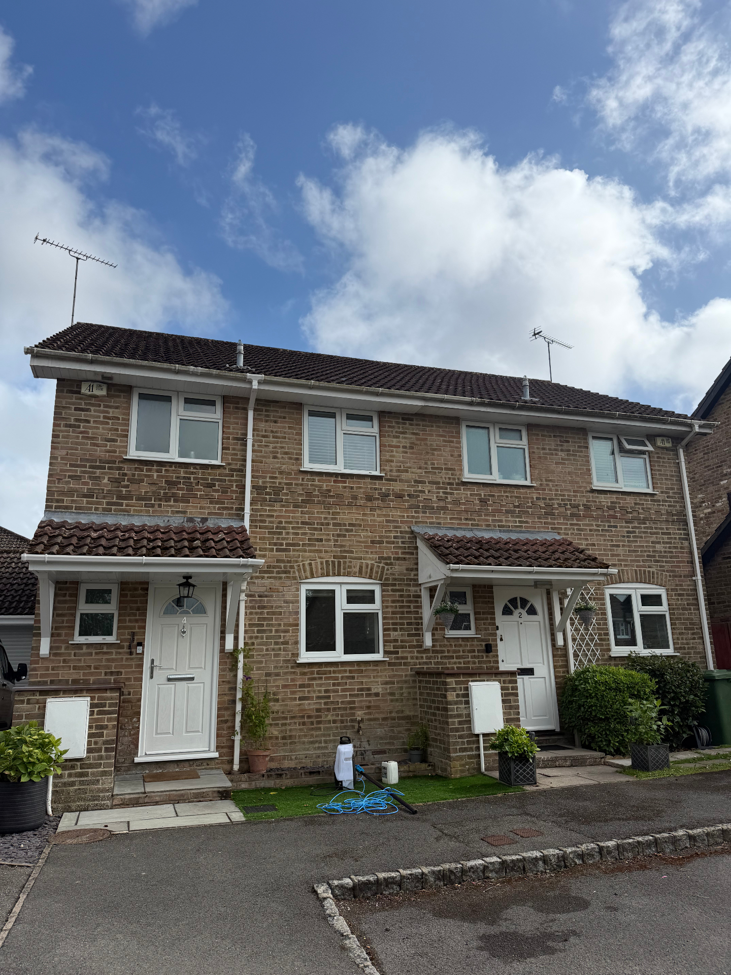 Fascia and soffit exterior detail after cleaning