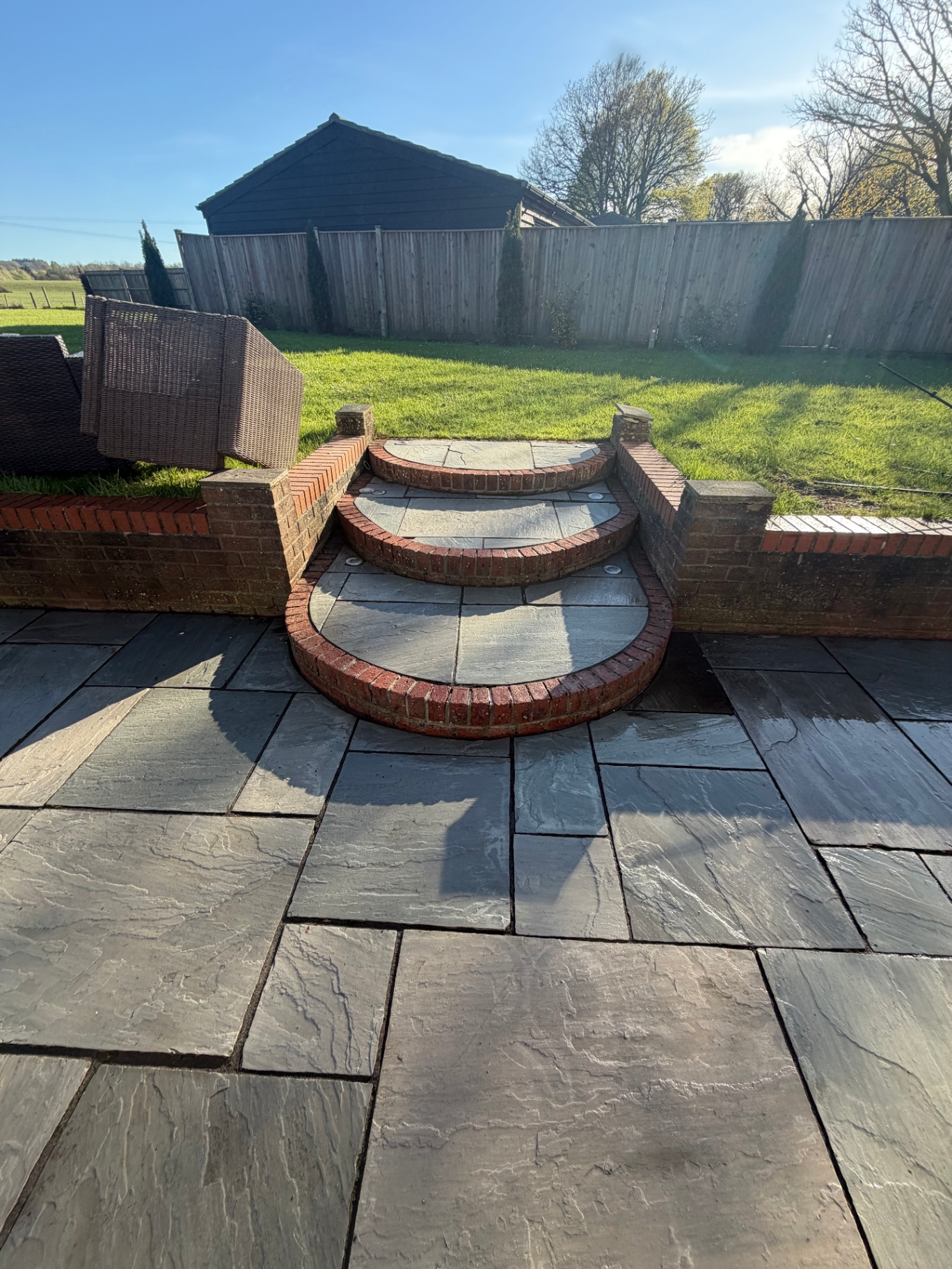 Detailed paving finish after restoration work