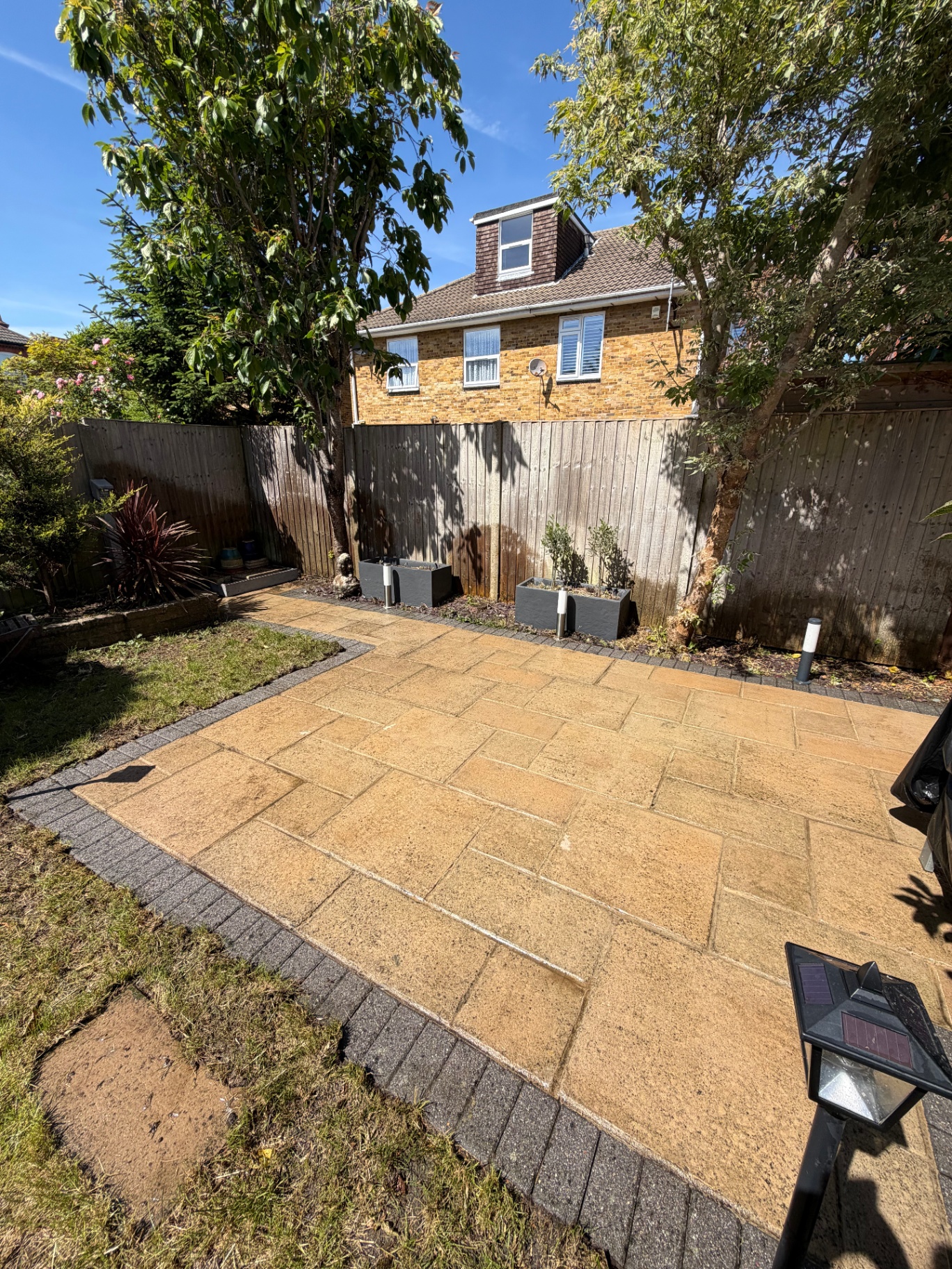 Recently cleaned block paving surface
